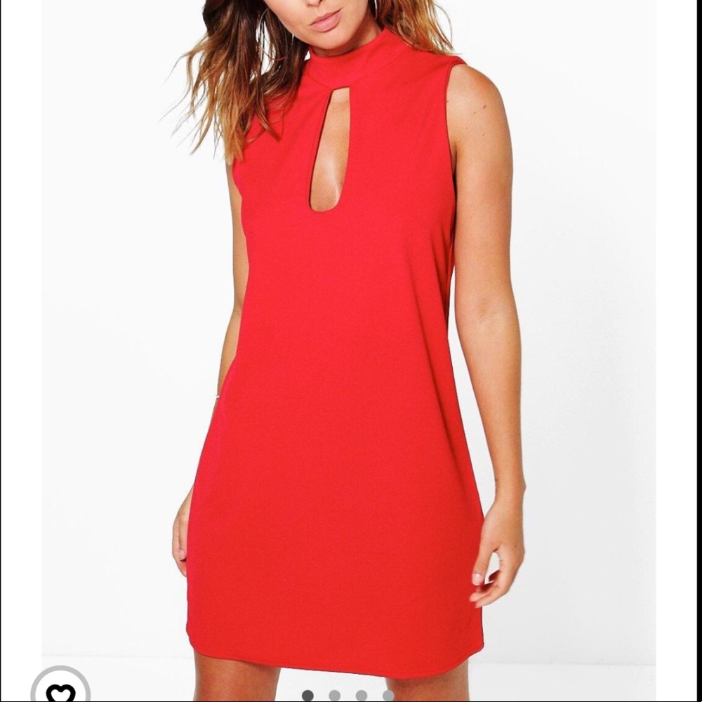 Red choker dress